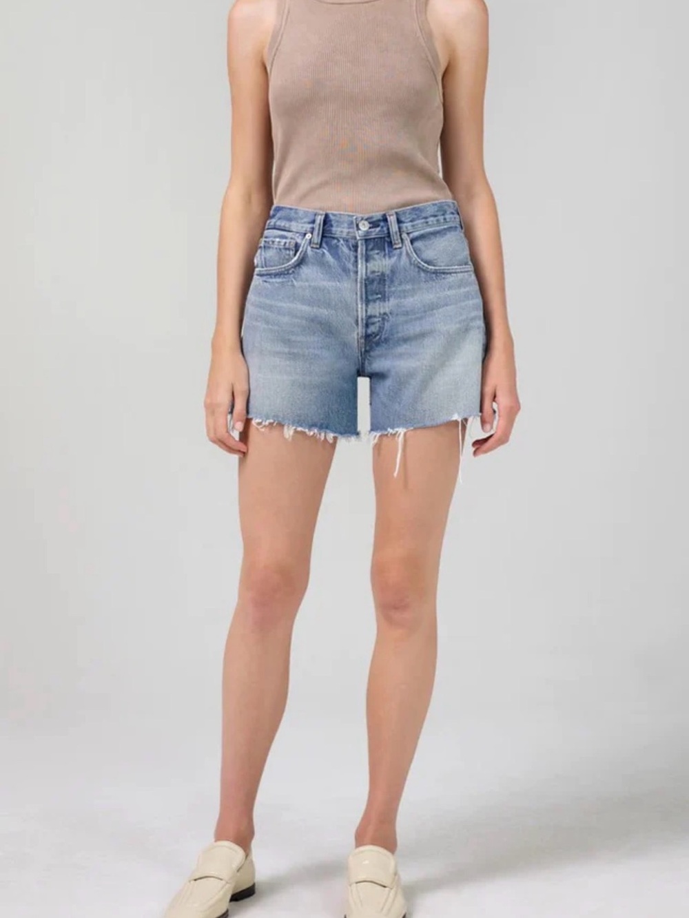 Citizens of Humanity Annabelle Long Shorts in Bristol Wash Button Fly Size 29